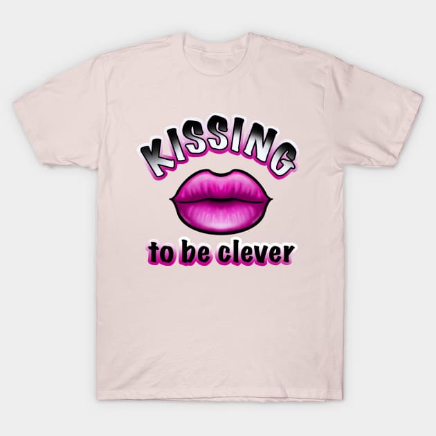 kissing to be clever, pink lips T-Shirt by weilertsen